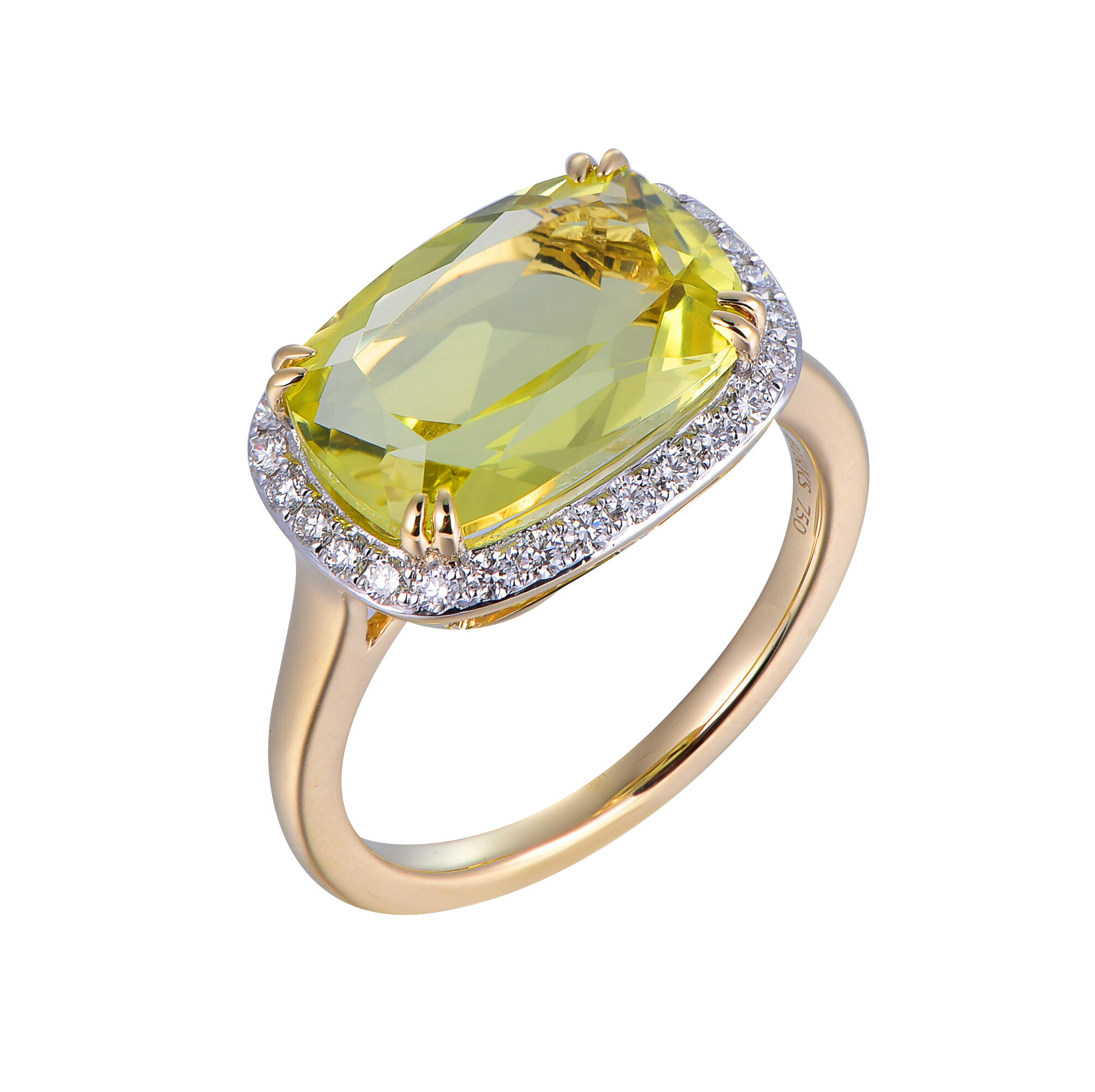 Lemon Quartz Ring in Yellow Gold