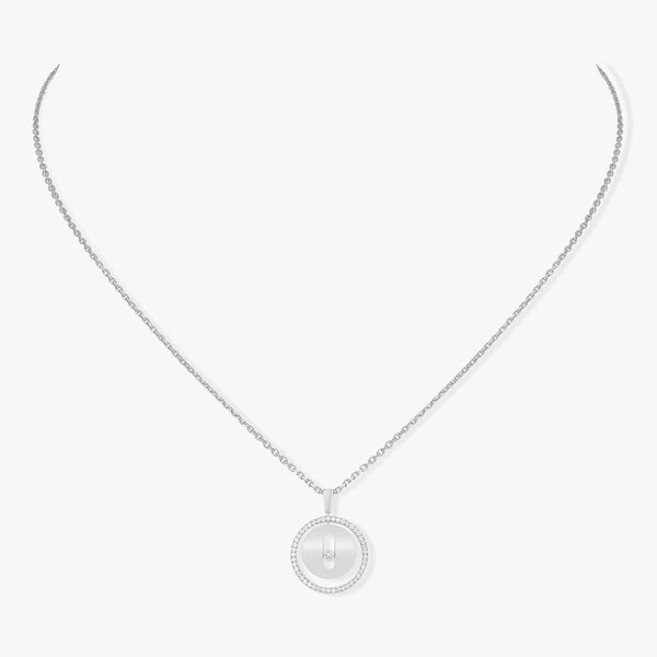 Lucky Move Small White Gold and Diamond Pendant