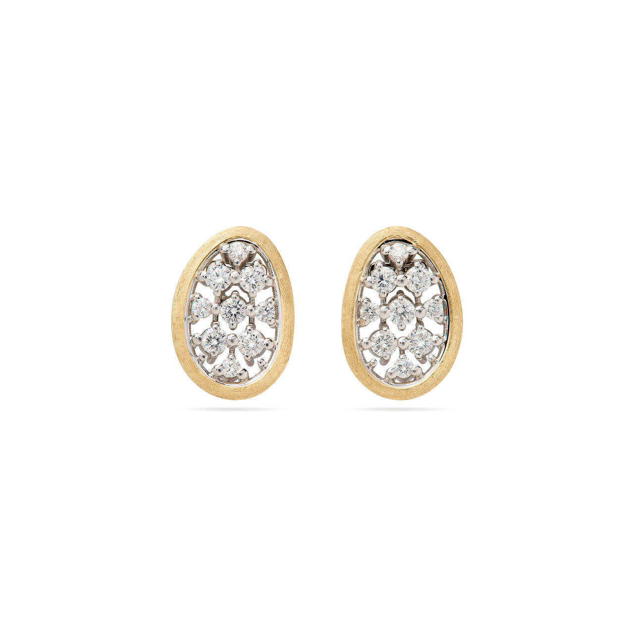 Marco Bicego Lunaria Yellow Gold and Diamond Stud Earrings image number 0
