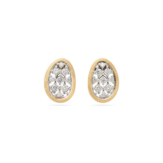 Marco Bicego Lunaria Yellow Gold and Diamond Stud Earrings image number 0