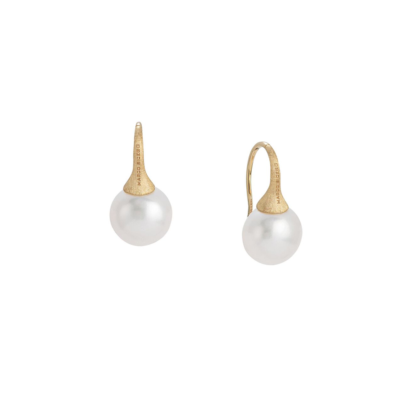 marco bicego africa collection yellow gold and pearl french wire earrings ob1653 a pl01 y image number 0