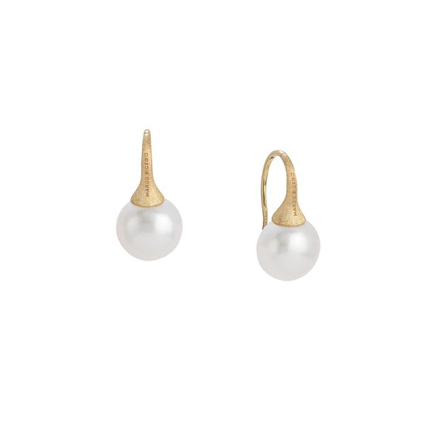 Africa Yellow Gold Pearl Earrings