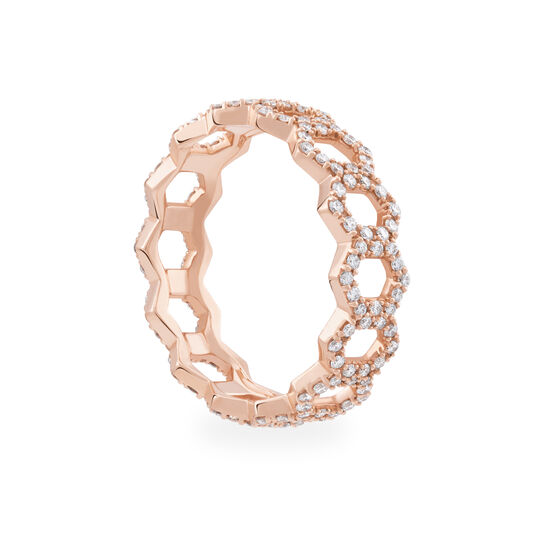 Birks Iconic Stackable Rose Gold and Diamond Bee Chic Ring image number 2