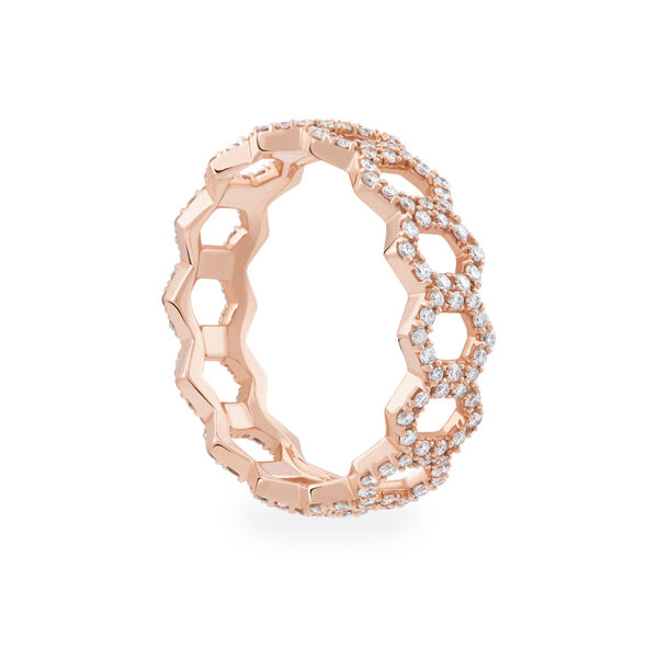 Stackable Diamond Bee Chic Ring, Rose Gold