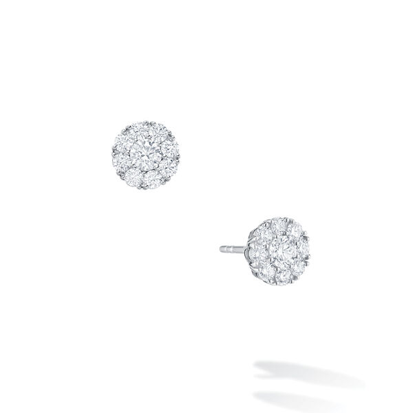 Boucles d'oreilles courtes en grappe de diamants, petite