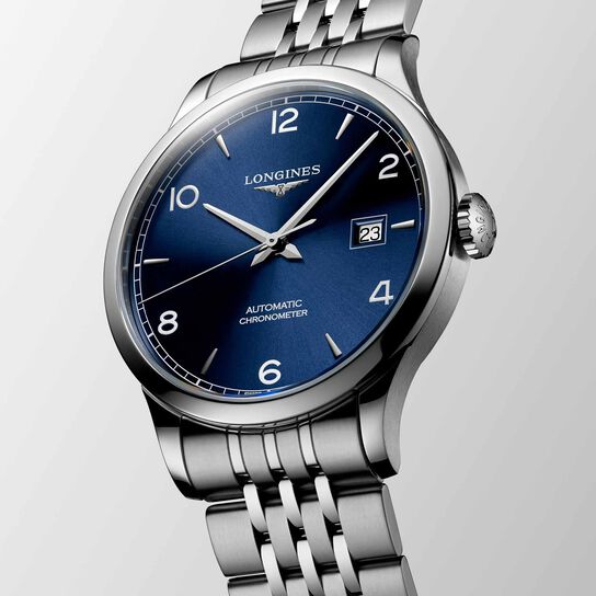longines record automatic 40 mm steel l2.821.4.96.6 face angled image number 1