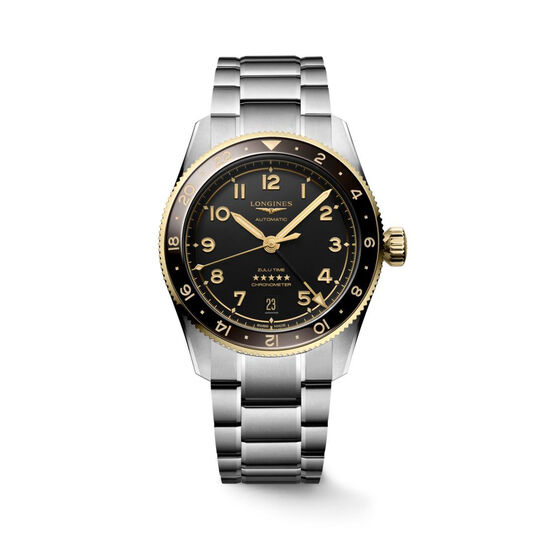Longines Spirit Zulu Time Automatic GMT 39 mm Yellow Gold and Stainless Steel image number 0