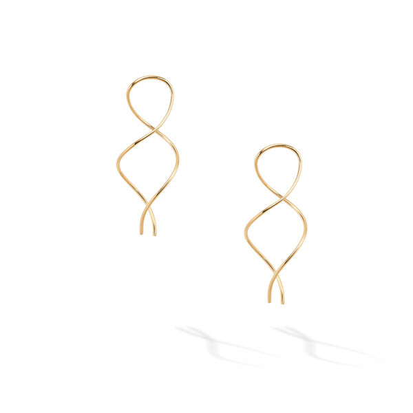 Boucles d'oreilles fil bouclées en or jaune