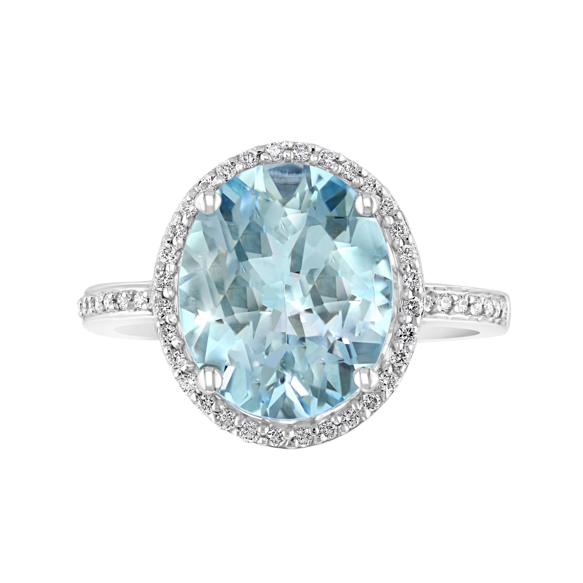 Maison Birks Salon White Gold Aquamarine and Diamond Ring