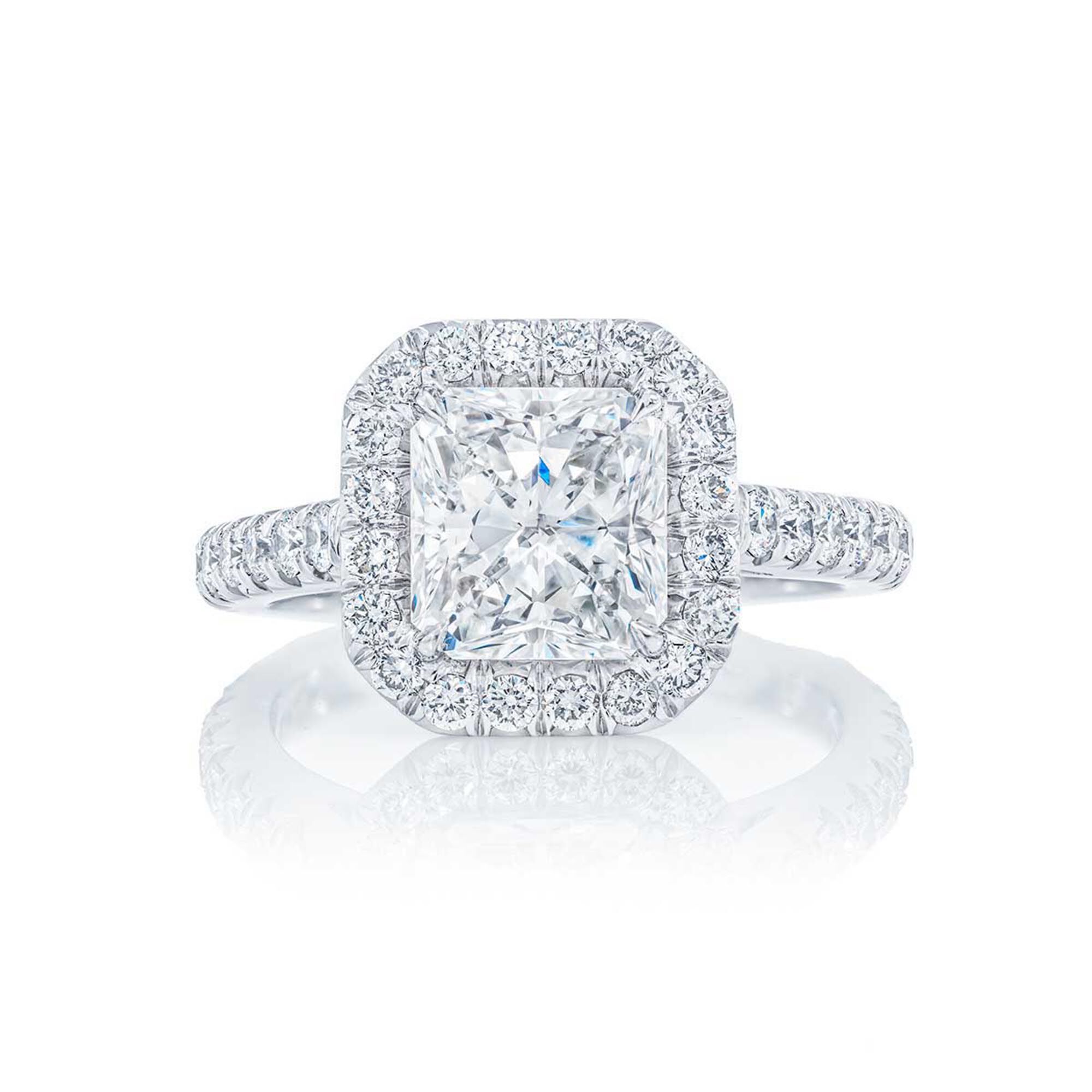 Cushion cut single halo engagement rings sale
