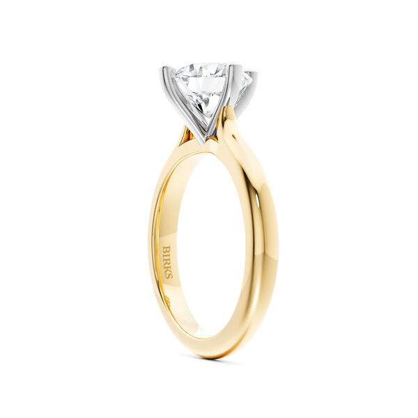 Yellow Gold Round Solitaire Diamond Engagement Ring