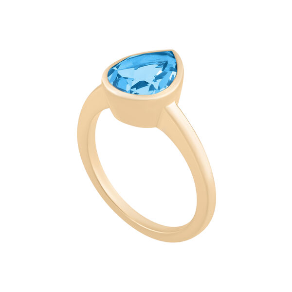 Bezel Set Pear Shape Topaz Ring