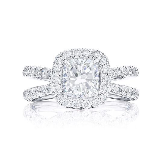 jb star cushion diamond halo two bands engagement ring 1572 012 front image number 0