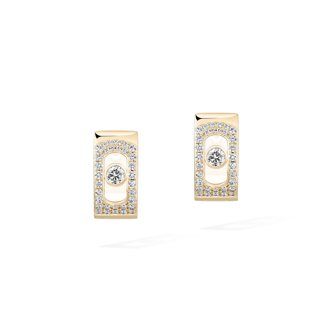 Messika Move Noa Yellow Gold and Diamond Pav&eacute; Hoop Earrings image number 0
