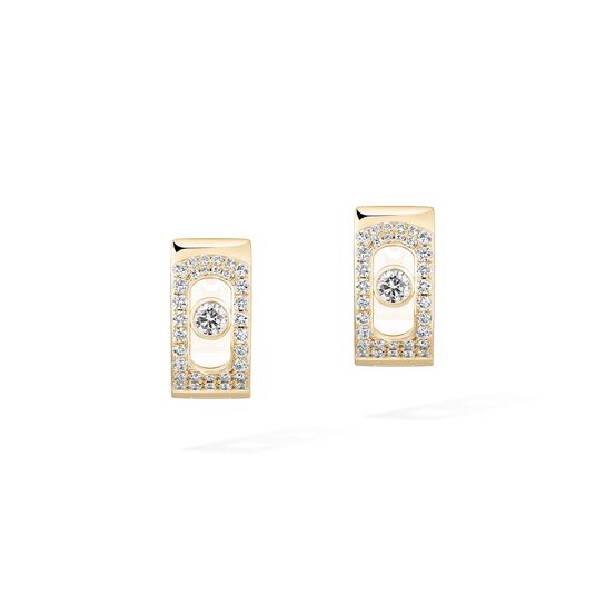 Messika Move Noa Yellow Gold and Diamond Pav&eacute; Hoop Earrings image number 0