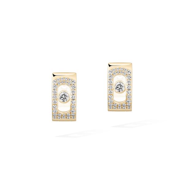 Move Noa Yellow Gold and Diamond Pav&eacute; Hoop Earrings