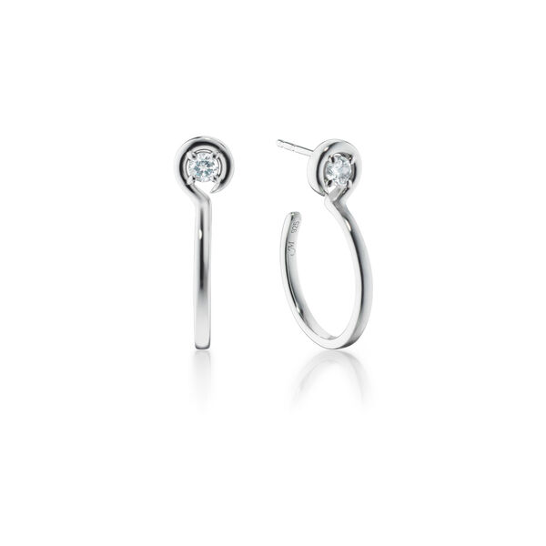 Infinity Hoop Medium Silver and Crystal Hoop Earrings
