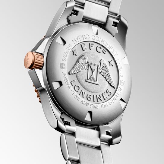 longines hydroconquest automatic 41 mm steel pvd l3.781.3.58.7 back image number 2