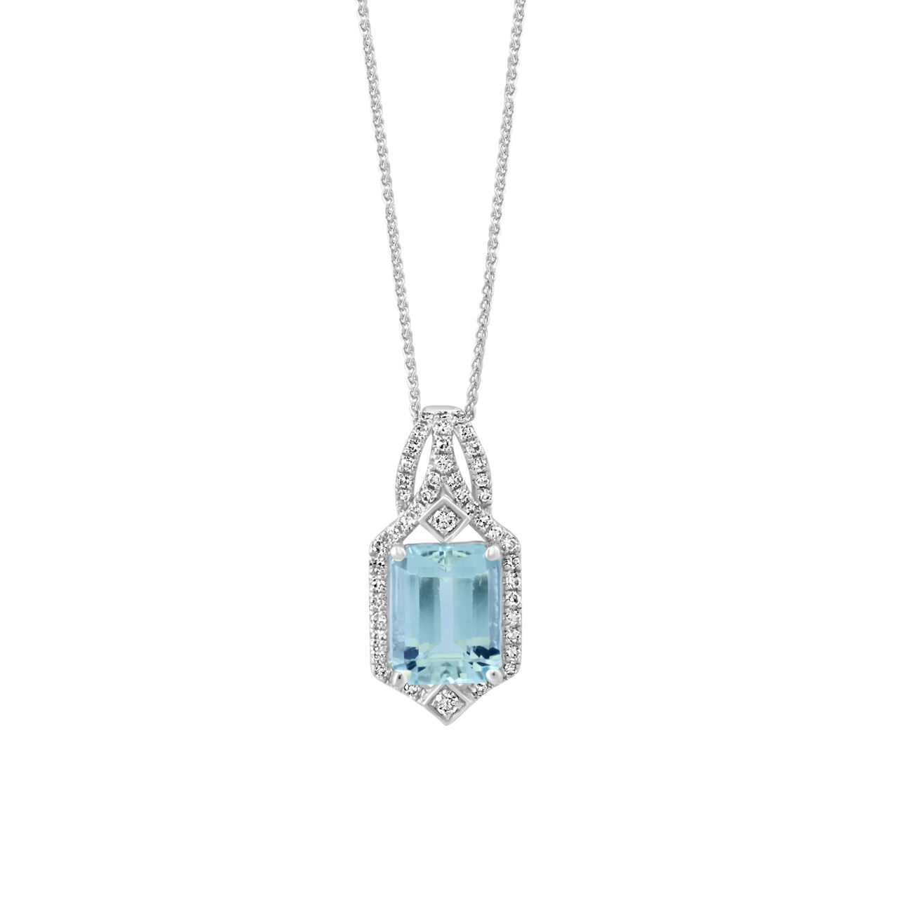 Maison Birks Salon Aquamarine Pendant with Diamond Accents PHL03053AQ Front image number 0