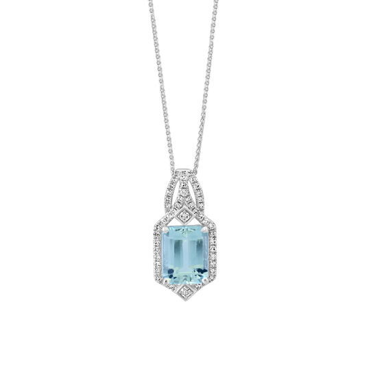Maison Birks Salon Aquamarine Pendant with Diamond Accents PHL03053AQ Front image number 0