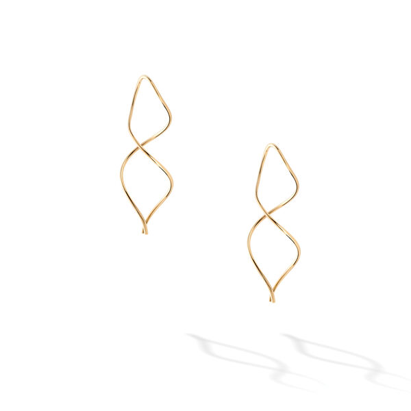 Boucles d'oreilles fil bouclées en or jaune