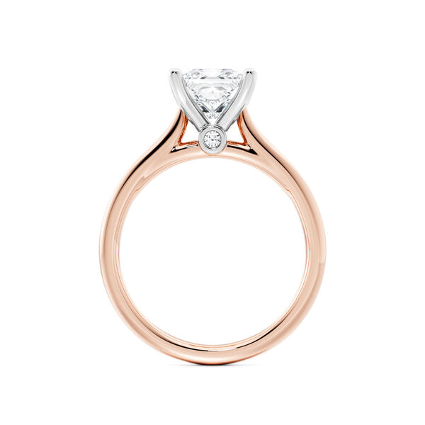 Princess-Cut Solitaire Diamond Engagement Ring in Rose Gold