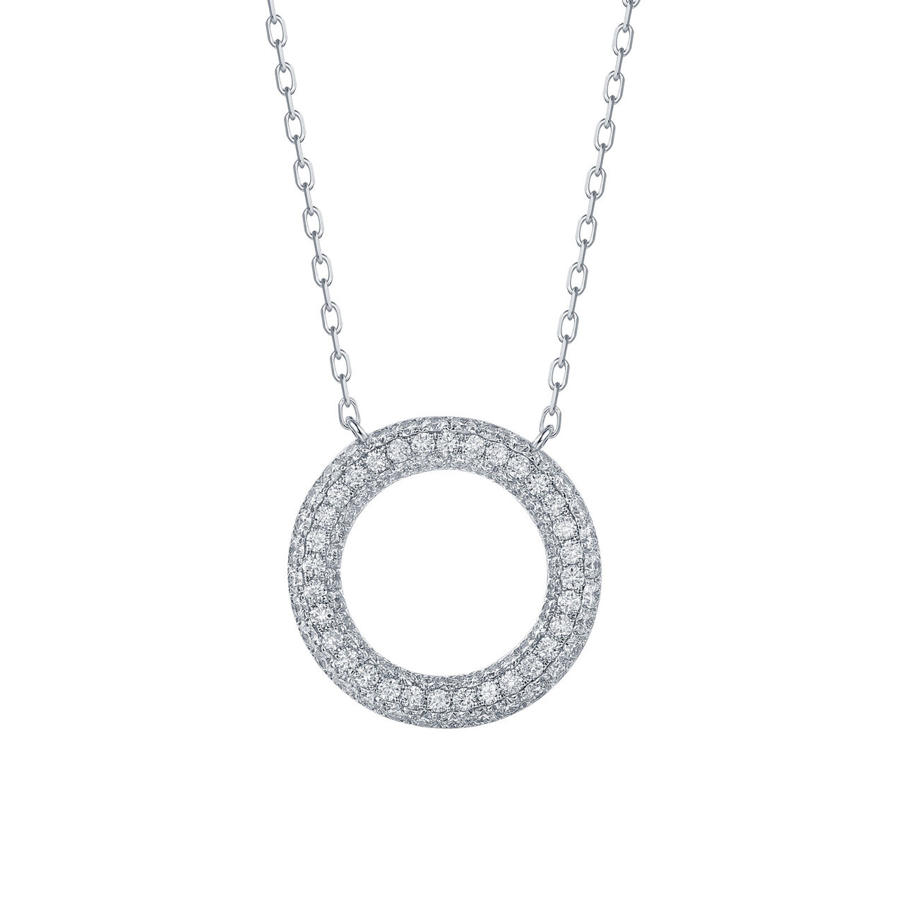Diamond Pendant Round in White Gold image number 0