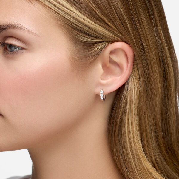 Diamond Huggies in White Gold