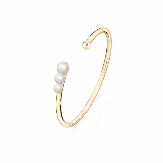 bijoux birks gold and pearl cuff bracelet image number 0