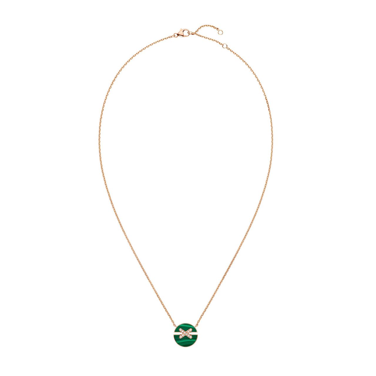 Jeux De Liens Harmony Small Rose Gold Malachite and Diamond Pendant image number 1