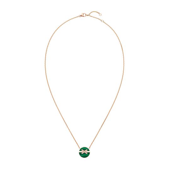 Jeux De Liens Harmony Small Rose Gold Malachite and Diamond Pendant image number 1