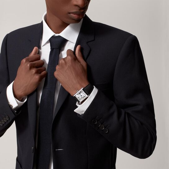 tank-must-de-cartier-watch-xl-model-steel-leather-wsta0040-on-model image number 1