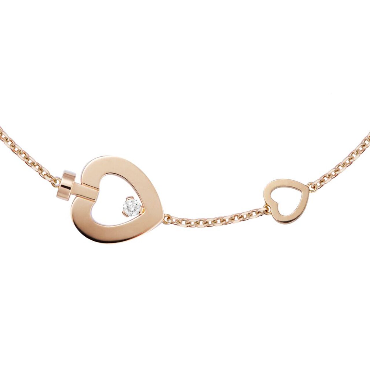 FRED bracelet coeur Pretty Woman en or rose avec diamants, très petit modèle image number 3