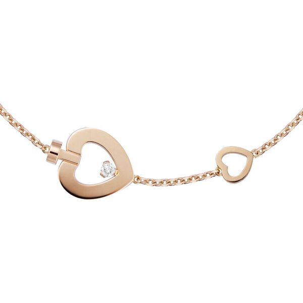 Pretty Woman Extra Small Rose Gold and Diamond Heart Bracelet