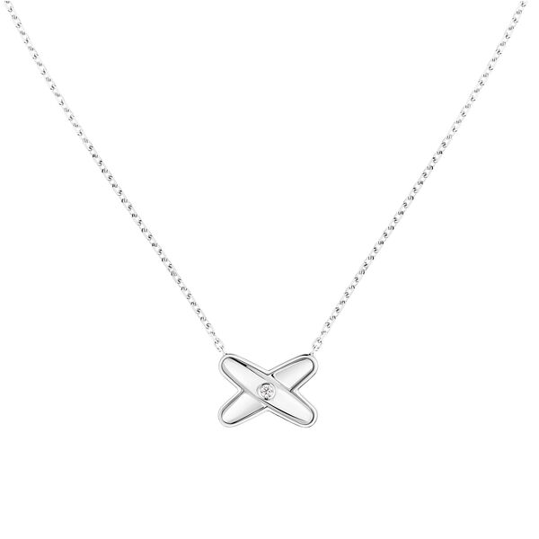 Pendentif Jeux De Liens en or blanc avec diamant