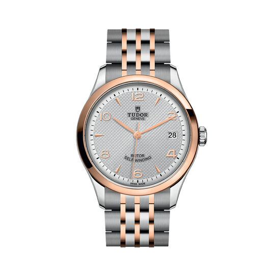 tudor 1926 36 mm steel case pink gold bezel silver dial steel and rose gold bracelet m91451 0001 image number 0