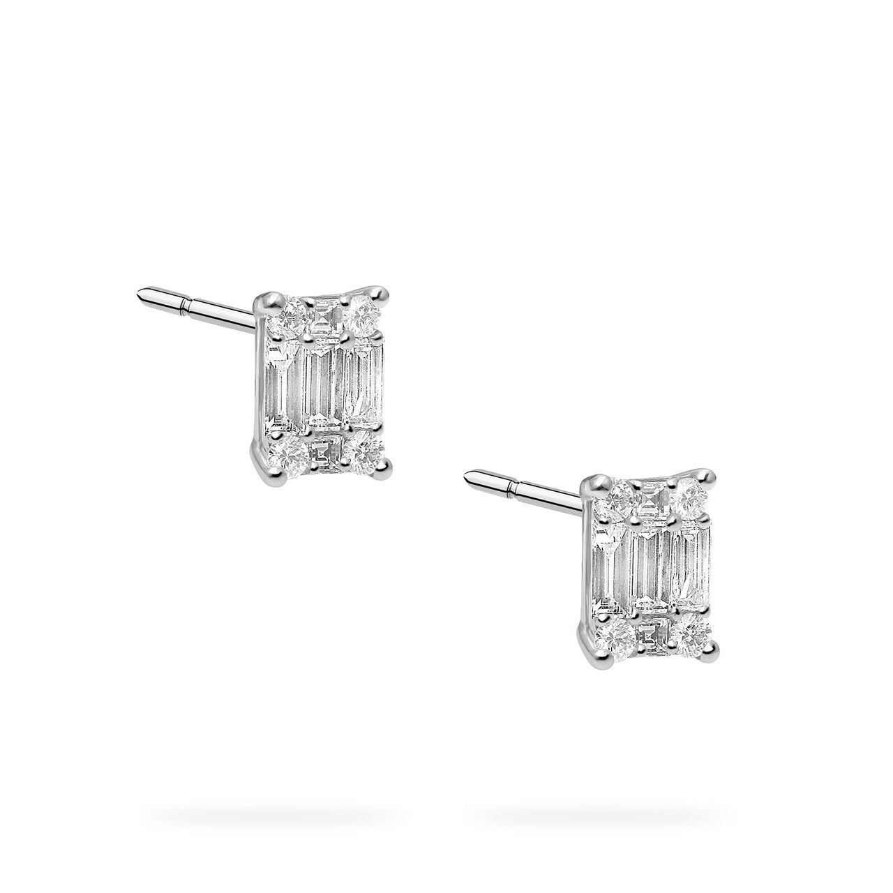 Birks Essentials White Gold Diamond Cluster Earrings image number 3