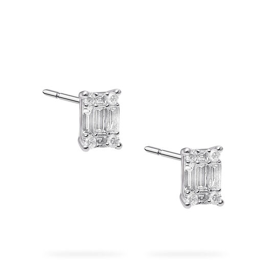 Birks Essentials White Gold Diamond Cluster Earrings image number 3