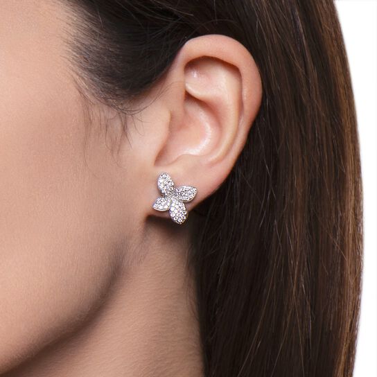 Pasquale Bruni Petit Garden Small White Gold and Diamond Pavé Stud Earrings 15384B image number 1