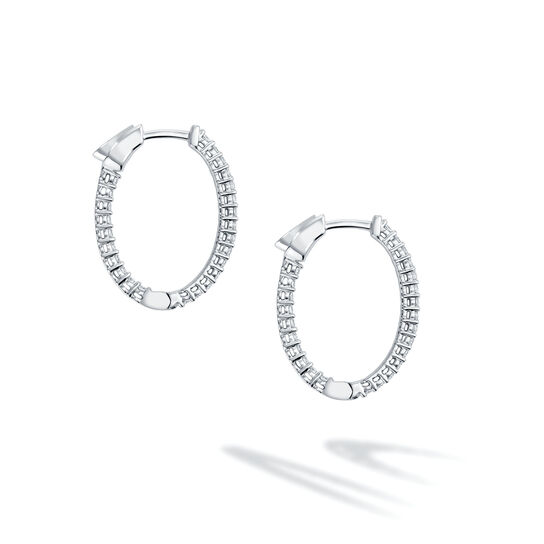 Boucles d'oreilles en or blanc et diamants 0.75 ct image number 1