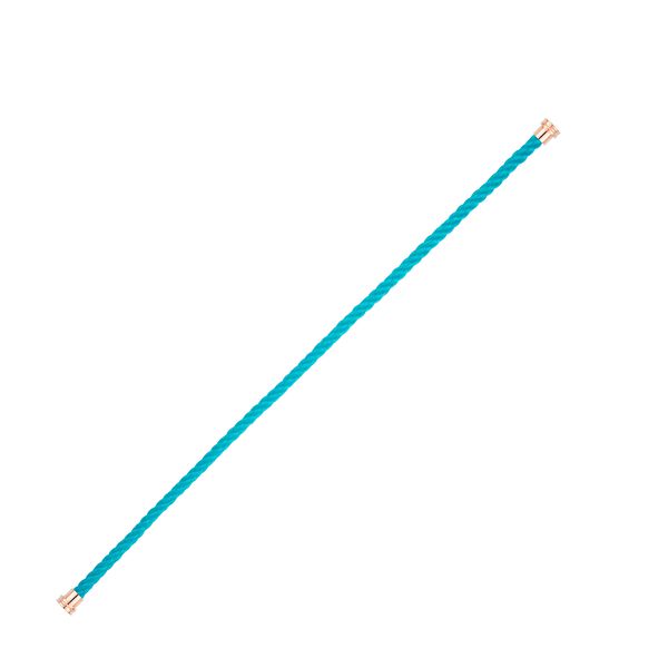 Cable turquoise en acier inoxydable plaqué or rose, modèle moyen