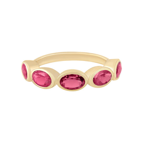 Oval Shape Pink Tourmaline Ring image number 0