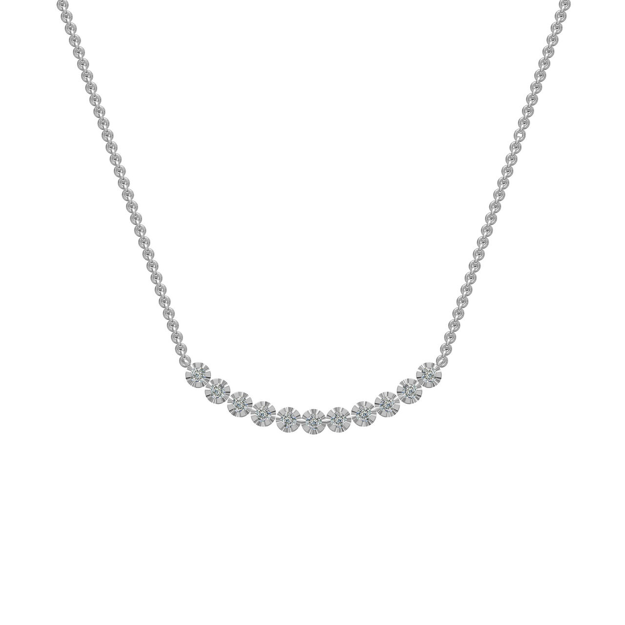 White Gold and Diamond Necklace image number 0
