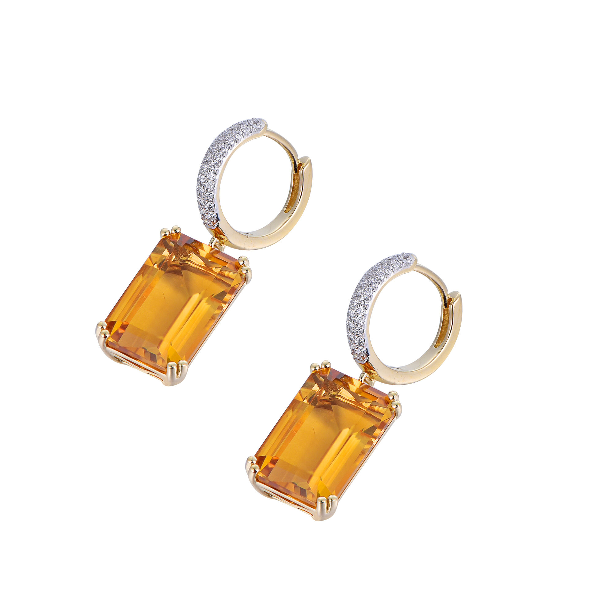 Citrine Earrings in Yellow Gold