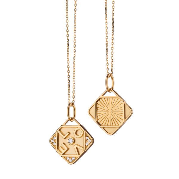 Modern Charm Necklaces Mini Love Yellow Gold Pendant