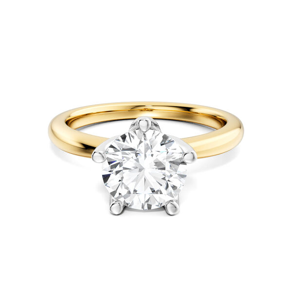 Yellow Gold Round Solitaire Diamond Engagement Ring