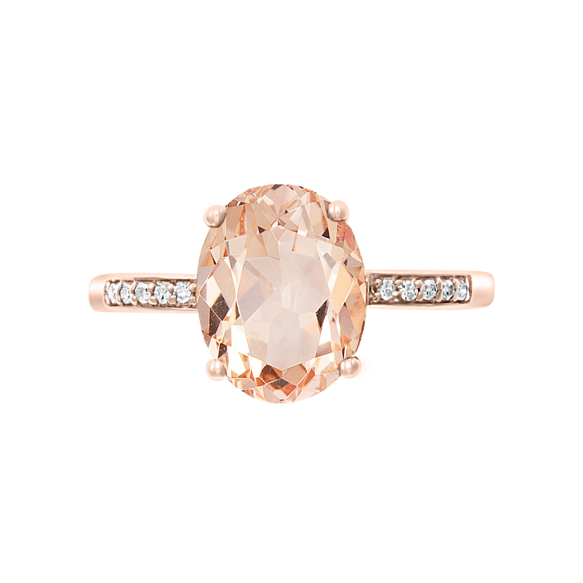 Peach morganite rose outlet gold engagement ring