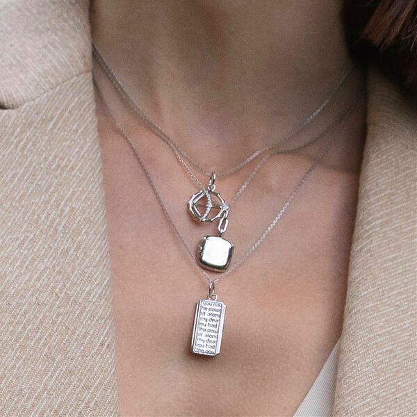 M&eacute;daillon Slim Lockets Viv en argent