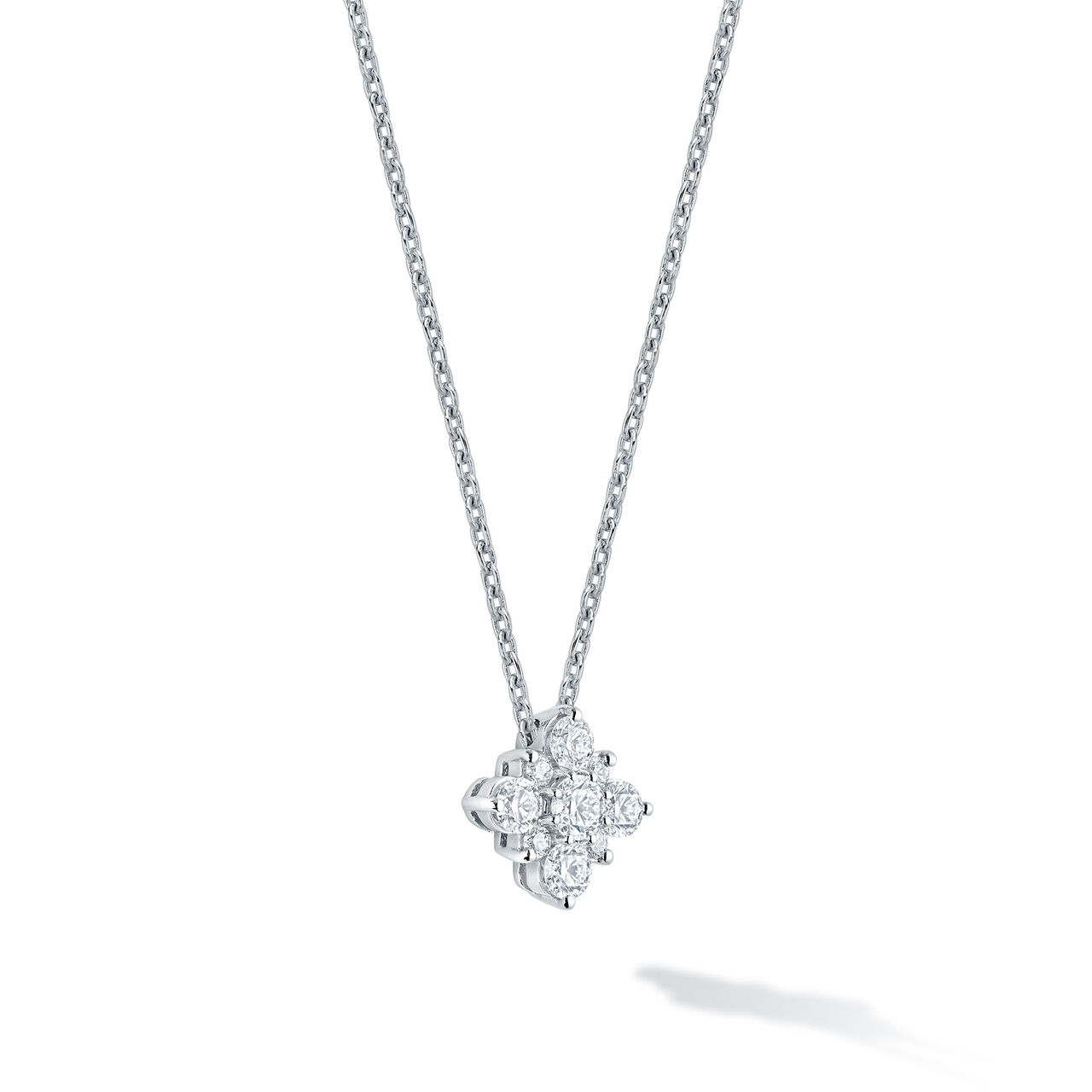 Birks Snowflake Diamond Square Cluster Pendant, Large image number 2