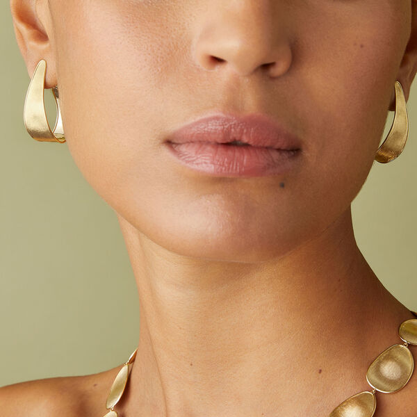 Lunaria Yellow Gold Hoop Earrings